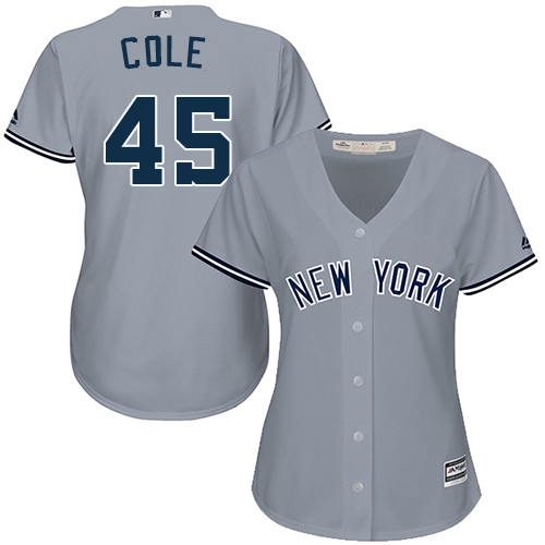 Yankees #45 Gerrit Cole Grey Road Women's Stitched MLB Jersey